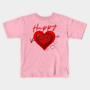 Happy valentine -Red heart Kids T-Shirt